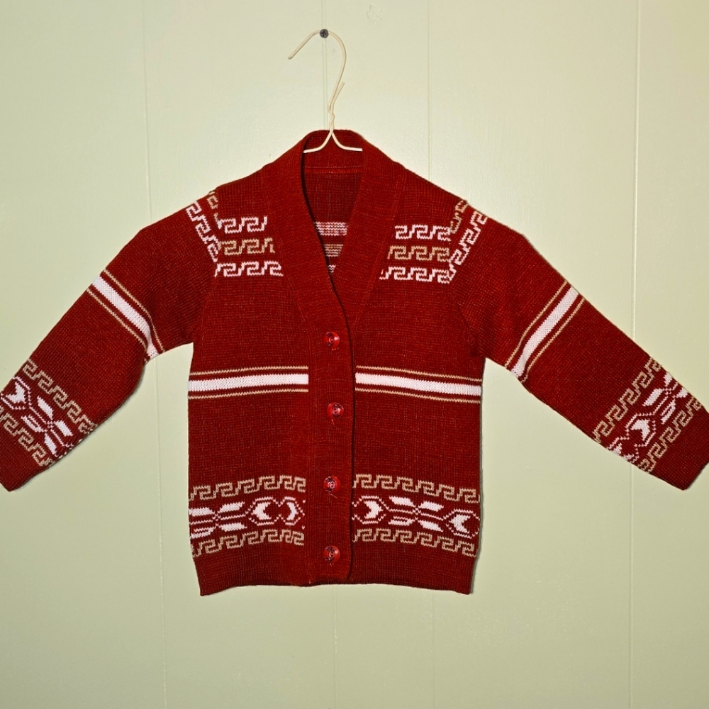 I15 - Traditional Mexican Style Knitted Sweater kids Size 2T Artisan Handmade